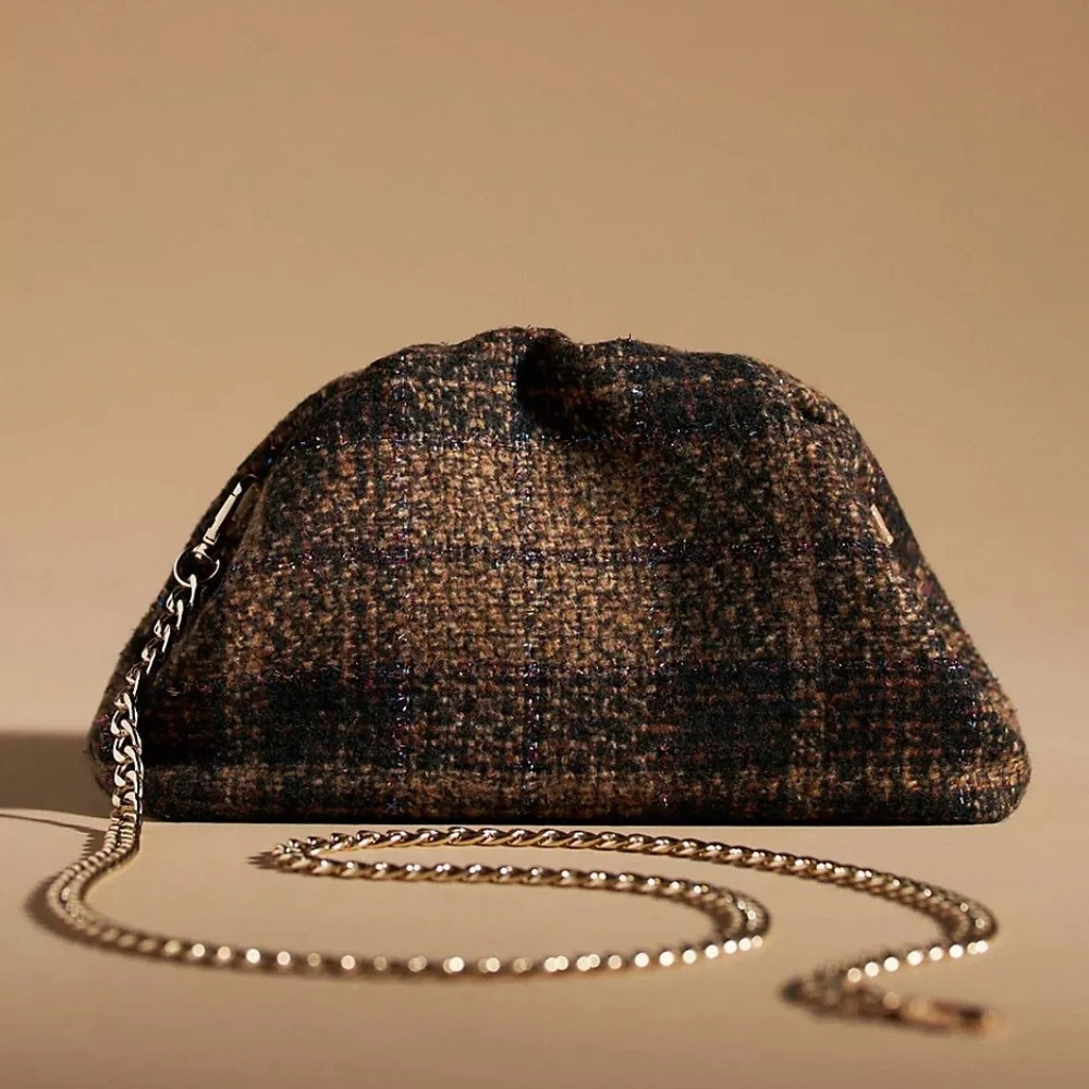 NWT Anthropologie Frankie Brown Mini Clutch